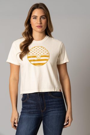 Ladies American Bullseye Crop