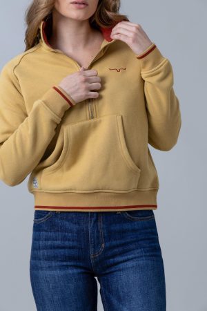 Malta Cropped Quarter Zip Sweatshirt